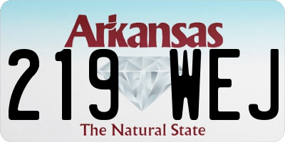 AR license plate 219WEJ