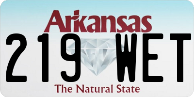 AR license plate 219WET