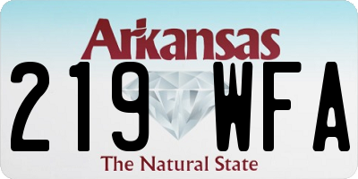 AR license plate 219WFA
