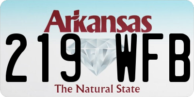 AR license plate 219WFB