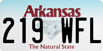 AR license plate 219WFL