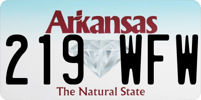 AR license plate 219WFW