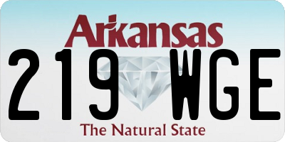 AR license plate 219WGE