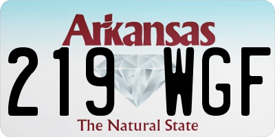 AR license plate 219WGF