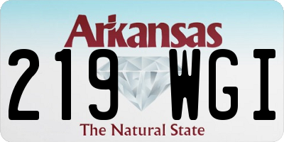 AR license plate 219WGI