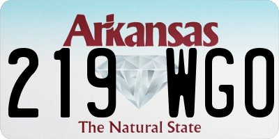 AR license plate 219WGO