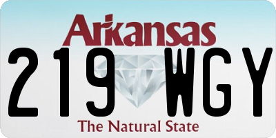 AR license plate 219WGY