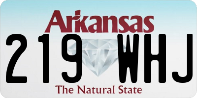 AR license plate 219WHJ