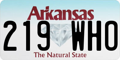 AR license plate 219WHO