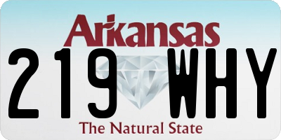AR license plate 219WHY