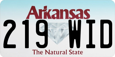 AR license plate 219WID