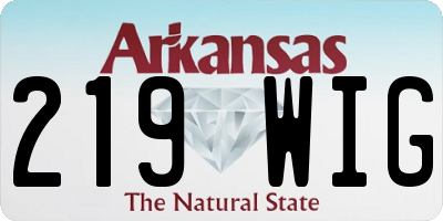 AR license plate 219WIG