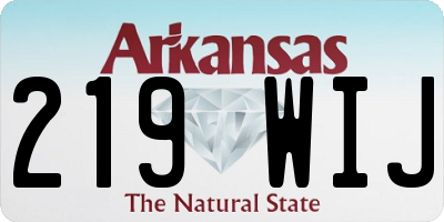 AR license plate 219WIJ