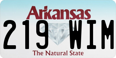 AR license plate 219WIM