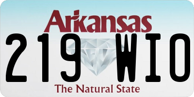 AR license plate 219WIO