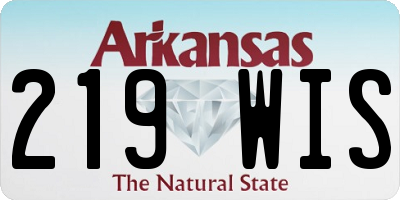 AR license plate 219WIS