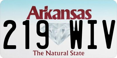 AR license plate 219WIV