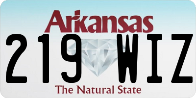 AR license plate 219WIZ