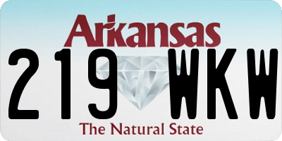AR license plate 219WKW