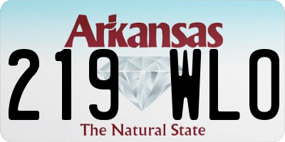 AR license plate 219WLO