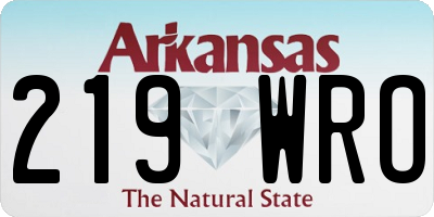 AR license plate 219WRO