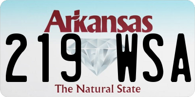AR license plate 219WSA