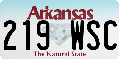 AR license plate 219WSC