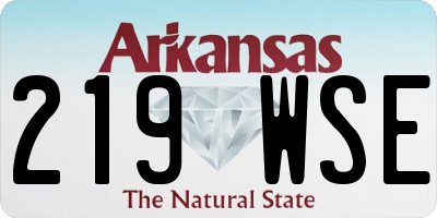 AR license plate 219WSE