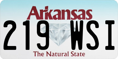 AR license plate 219WSI
