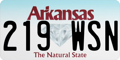 AR license plate 219WSN