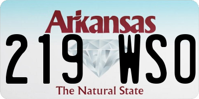 AR license plate 219WSO