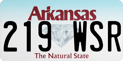 AR license plate 219WSR