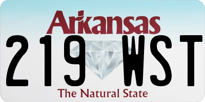 AR license plate 219WST