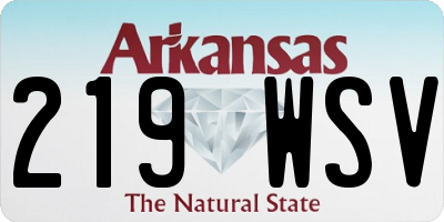 AR license plate 219WSV