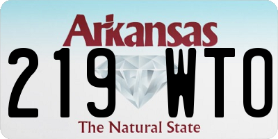 AR license plate 219WTO