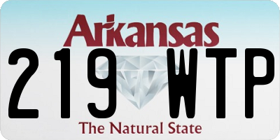AR license plate 219WTP