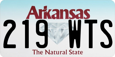 AR license plate 219WTS