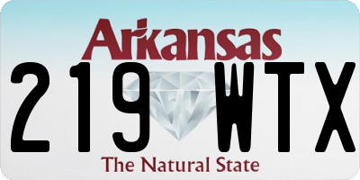 AR license plate 219WTX