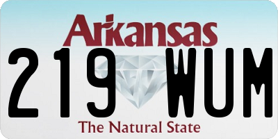 AR license plate 219WUM