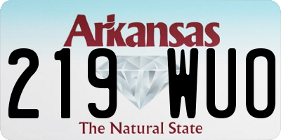 AR license plate 219WUO