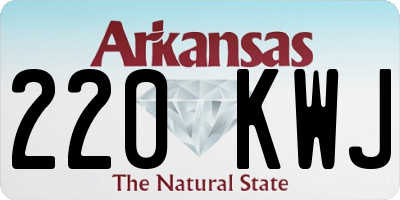 AR license plate 220KWJ