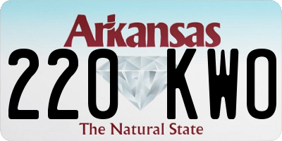 AR license plate 220KWO