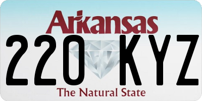 AR license plate 220KYZ