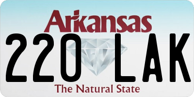 AR license plate 220LAK