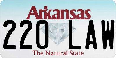 AR license plate 220LAW