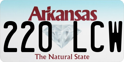 AR license plate 220LCW