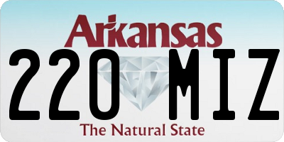 AR license plate 220MIZ