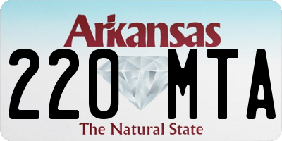 AR license plate 220MTA
