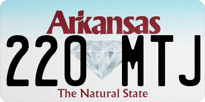 AR license plate 220MTJ