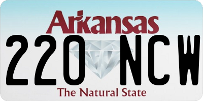AR license plate 220NCW